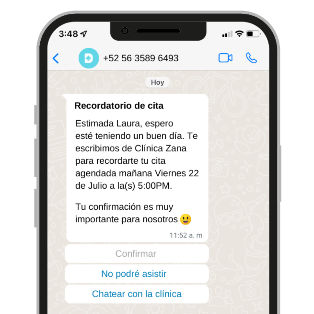 Recordatorio automático de cita por Whatsapp