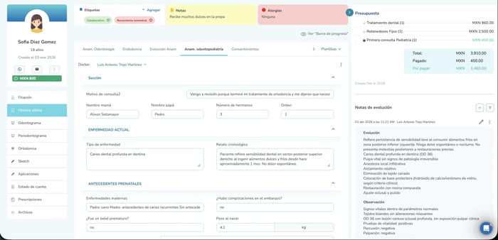 Anamnesis odontopediatrico