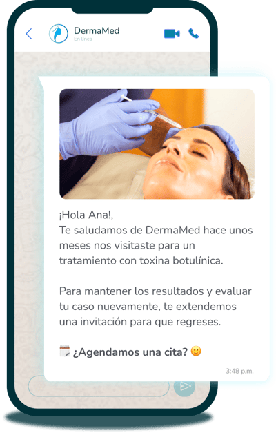 Automatización whatsapp tratamiento toxina botulínica