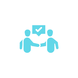 Icono de personas estrechando sus manos