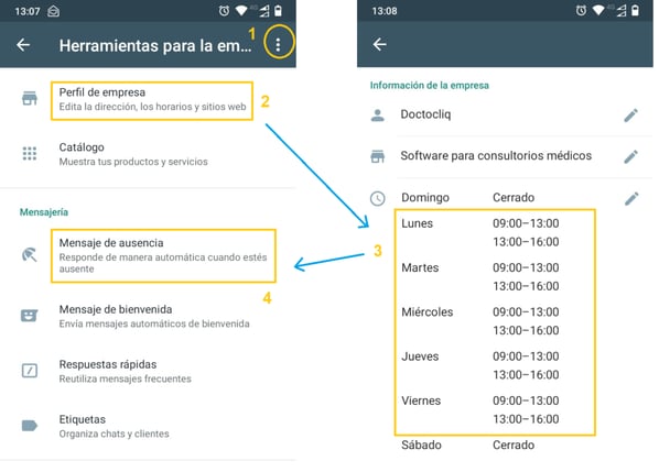 Doctocliq, el software para doctores, te enseña cómo usar mensajes de ausencia en whastapp