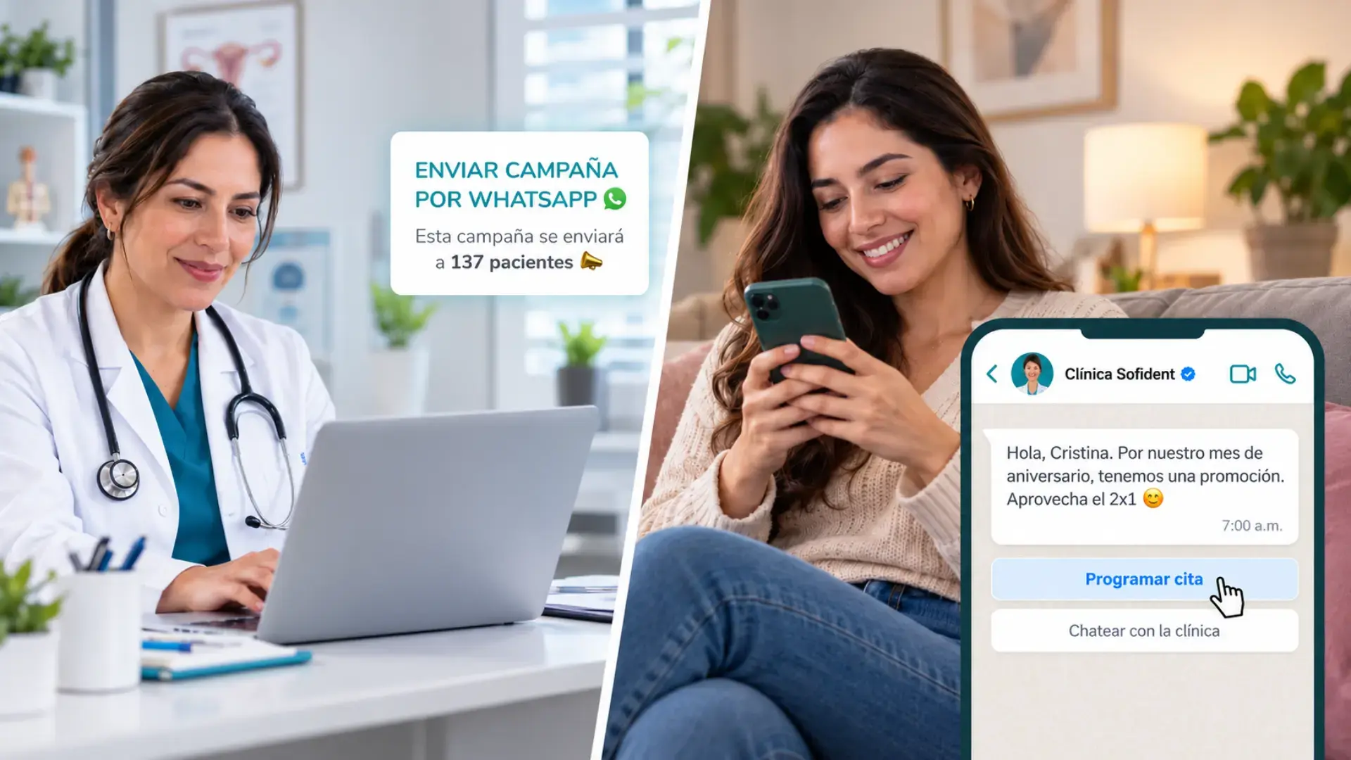 segmentar pacientes whatsapp clinica